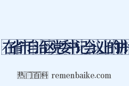 在省市自治区党委书记会议上的讲话是什么意思的图片